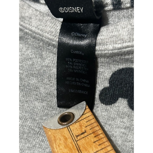 Disney Mickey Mouse Lounge Set Gray Black Pajamas 2 Piece Joggers Large - Picture 3 of 12